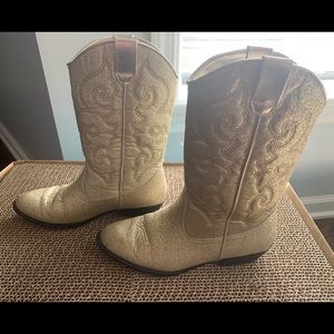 Gold, Glitter Tucker+Tate Cowboy Boots.
